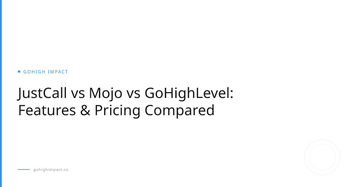 JustCall vs Mojo vs GoHighLevel: Features & Pricing Compared