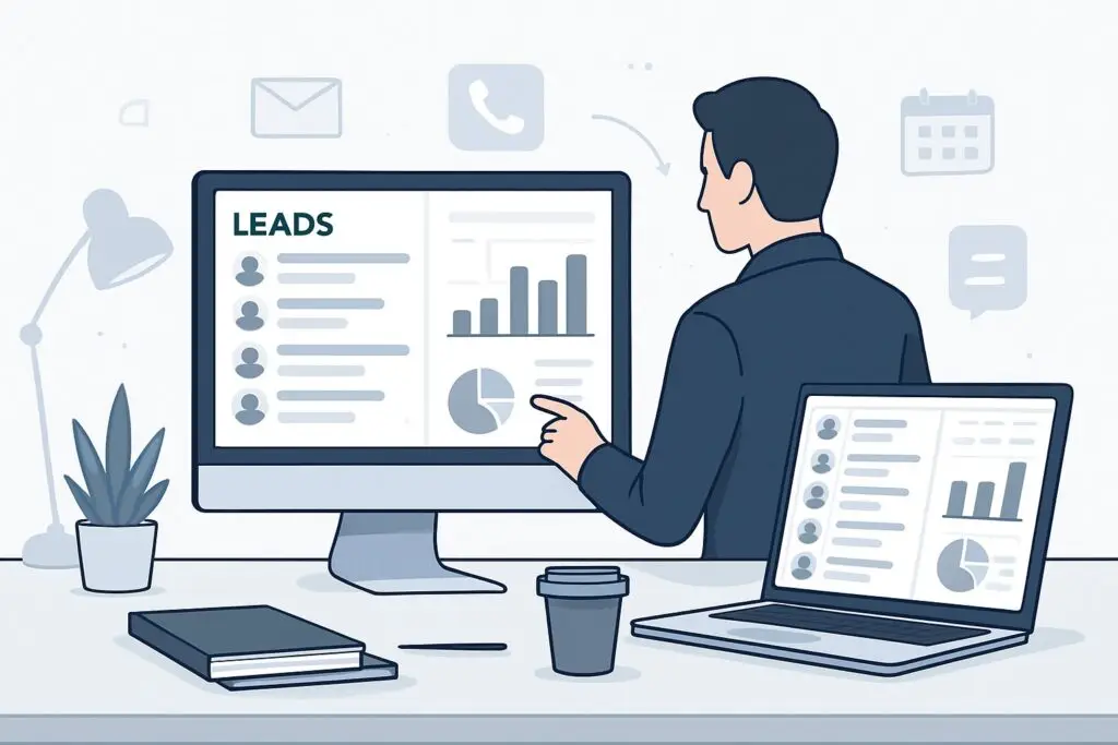 Dashboard view of GoHighLevel's CRM used to manage leads effectively